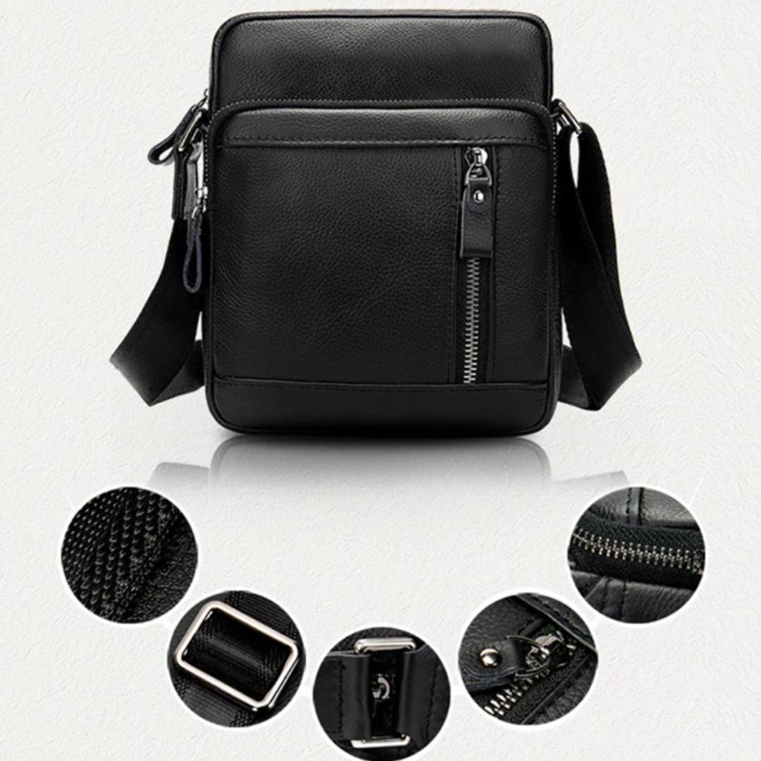 Чоловіча сумка через плече Lorian з натуральної шкіри з регульованим плечовим ременем Чорний (LR 257556-black) - фото 9 Чоловіча сумка через плече Lorian з натуральної шкіри з регульованим плечовим ременем Чорний (LR 257556-black) - фото 9