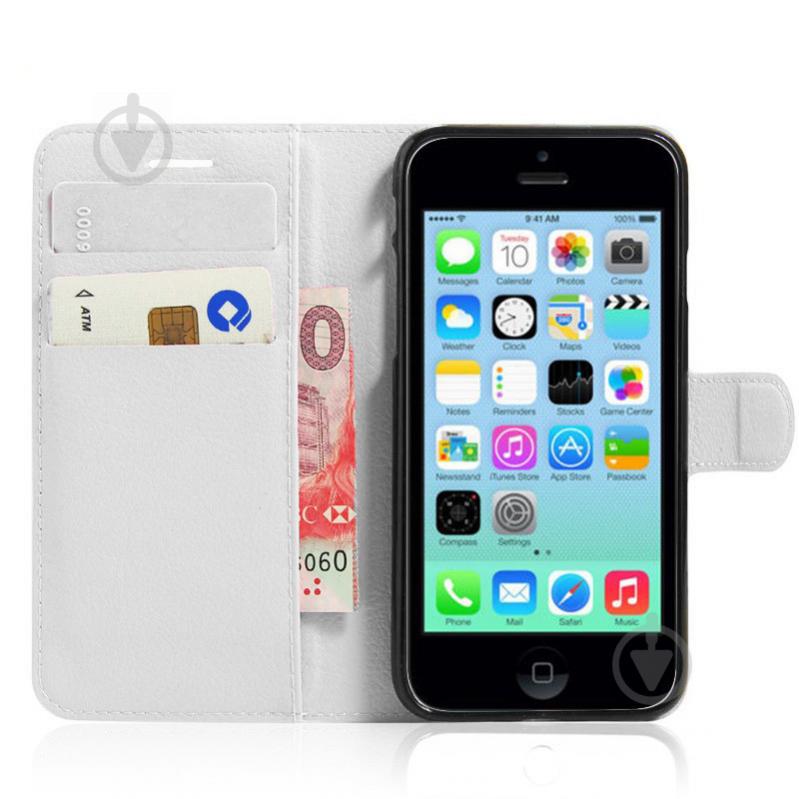Чехол-книжка Litchie Wallet для Apple iPhone 5 / 5S / SE Белый (hub_mbCu97731)