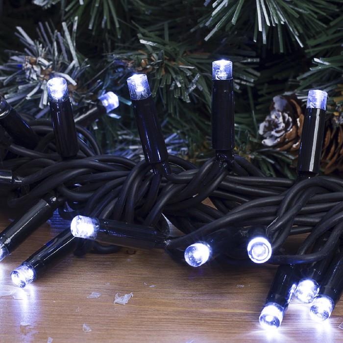 Гірлянда вулична з flash мерехтінням Alphatrade Premium Нитка 10 м 100 LED Чорний/Холодний білий (120114) - фото 2