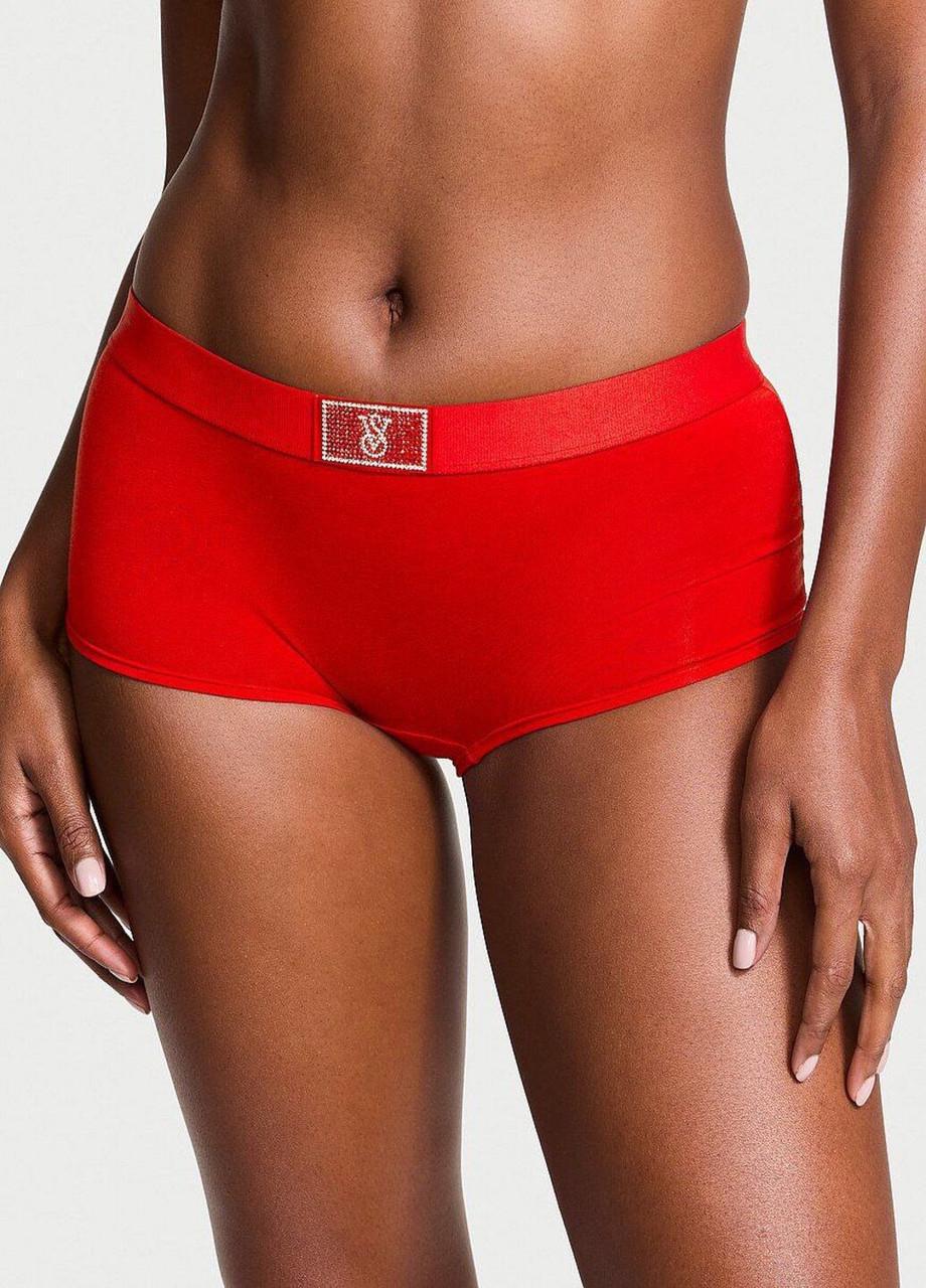 Трусики женские Victoria's Secret шортики Logo Shine Patch XXL Красный (199243997664)