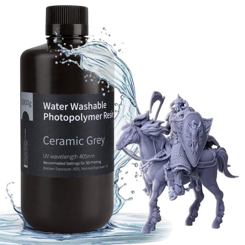 Смола фотополимерная ELEGOO для 3D-принтера водосмывающая 1 кг Ceramic Grey - фото 9