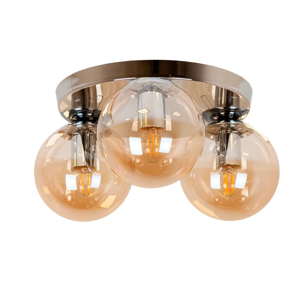 Люстра Levistella 756XPR150F-3 CR+BR 290 с тремя плафонами Хром/Бронзовый (1887935530)