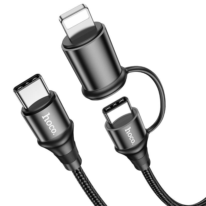Кабель Hoco X50 2-in-1 Exquisito PD charging data cable Black