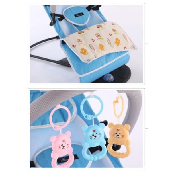 Крісло гойдалки для новонароджених Jin Jiushun з іграшками музикою і накидкою Рожевий (М7800217) - фото 2 Крісло гойдалки для новонароджених Jin Jiushun з іграшками музикою і накидкою Рожевий (М7800217) - фото 2