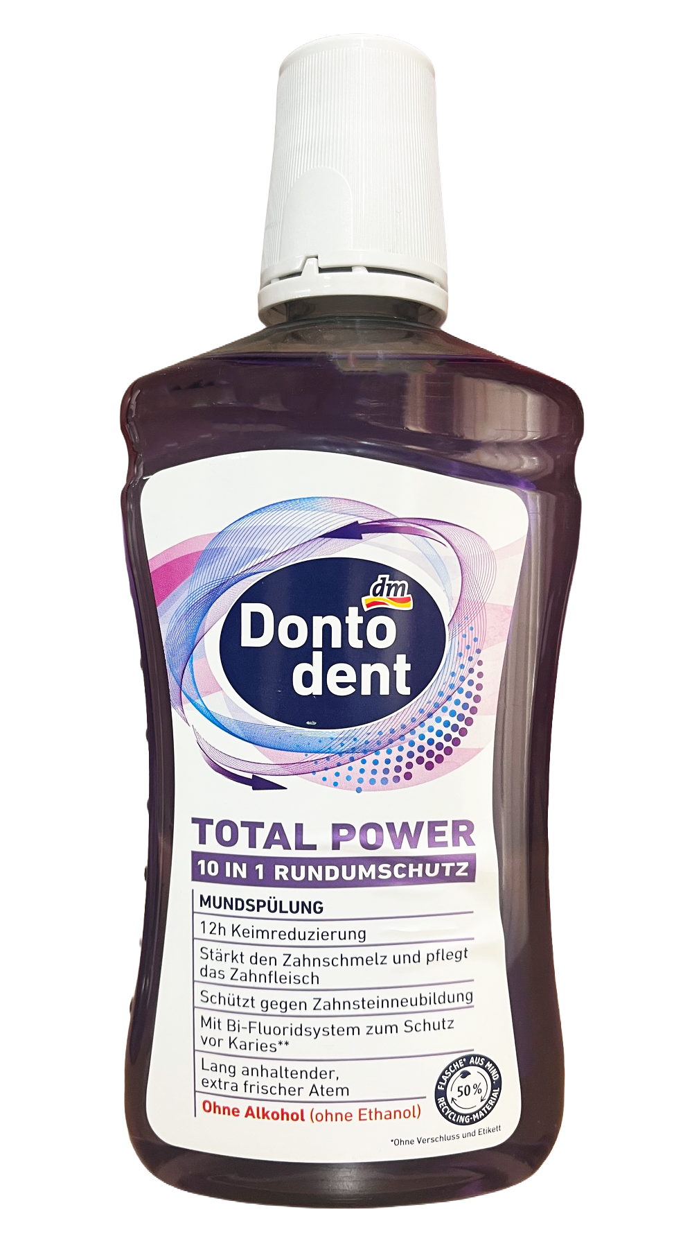 Ополаскиватель для рта Dontodent Total Power 10 в 1 без спирта комплексная защита 500 мл (133349)