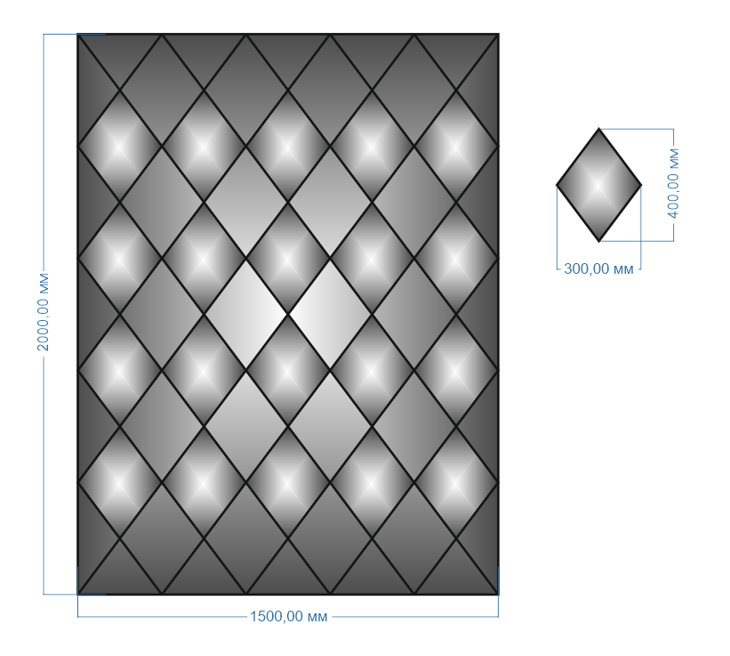 Плитка дзеркальна панно 2000х1500 мм (132) - фото 2