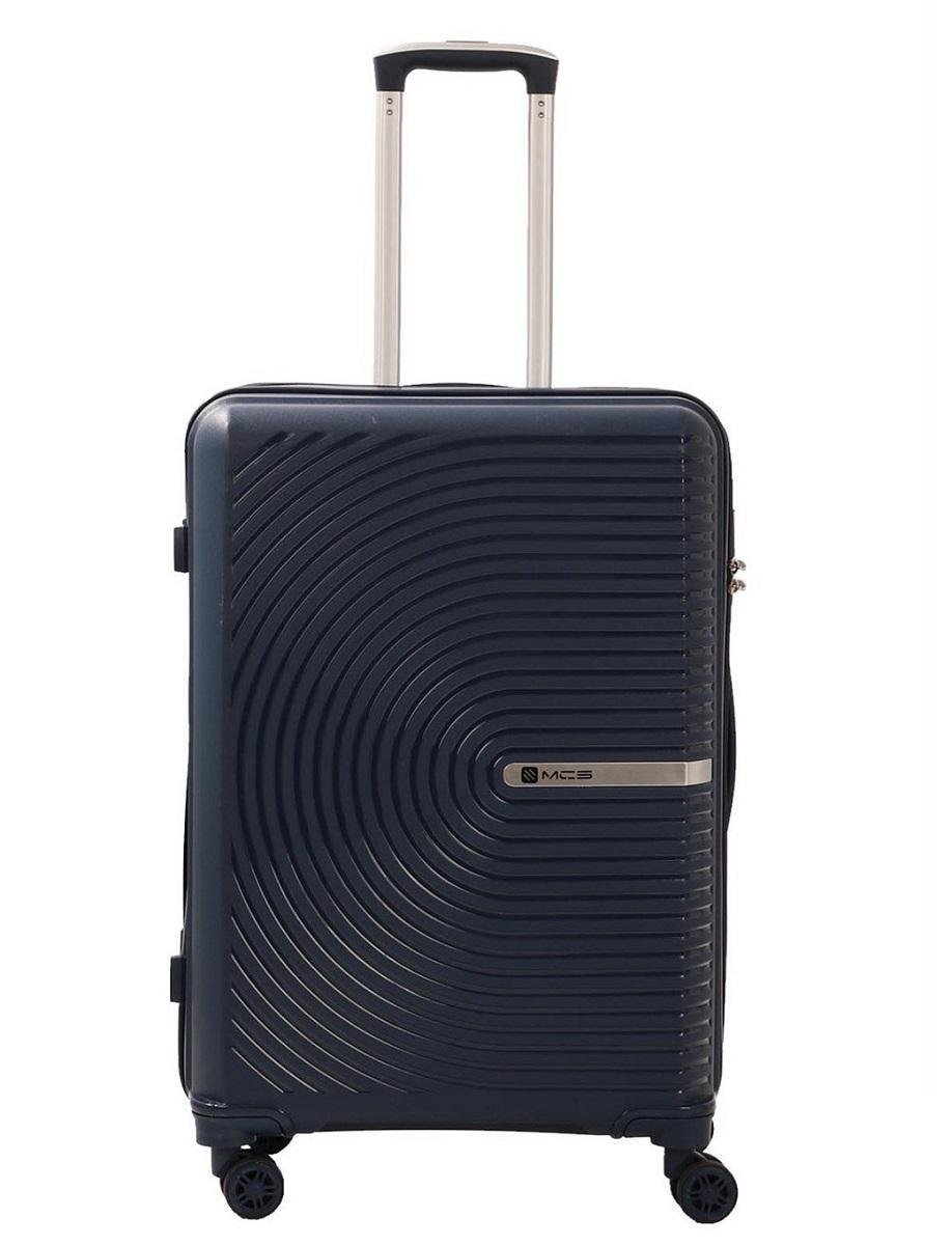 Чемодан пластиковый MCS V374 средний Темно-синий (Mp00112)