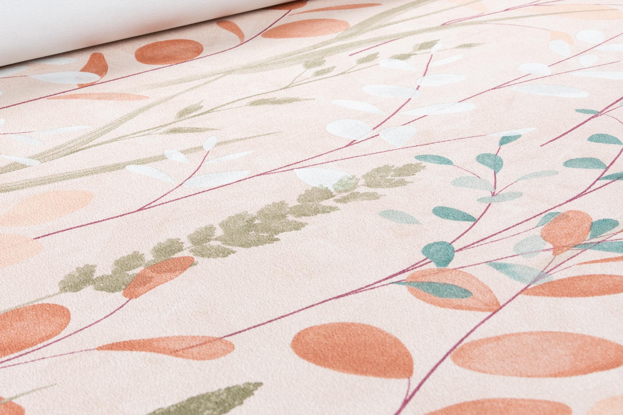 Обои флизелиновые GrandecoLife Karuna A76201 Декор винил горячего тиснения 0,53х10,05 м Персиковый