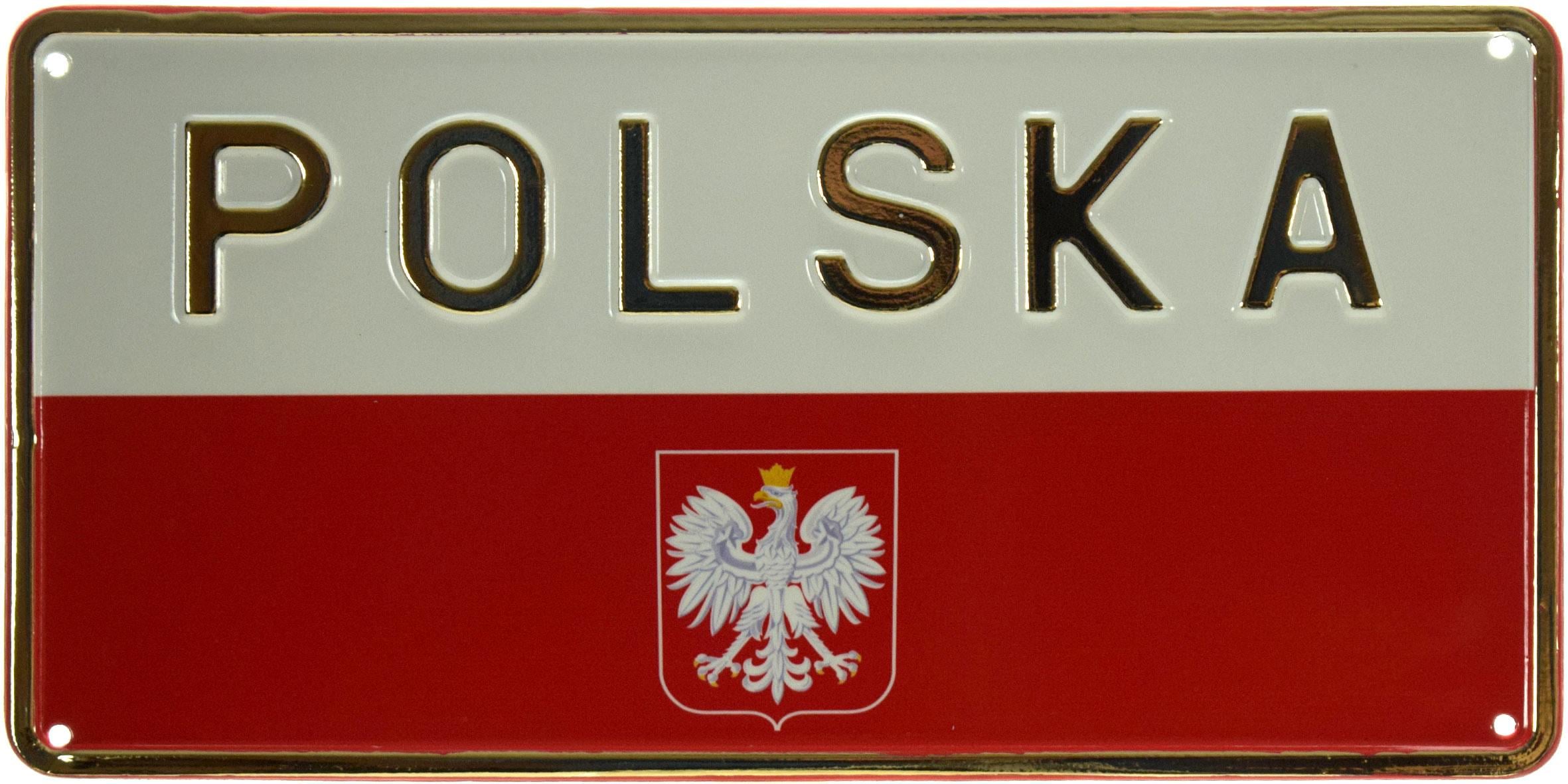 Табличка металева "Polska" 15x30 см (ms-103702)