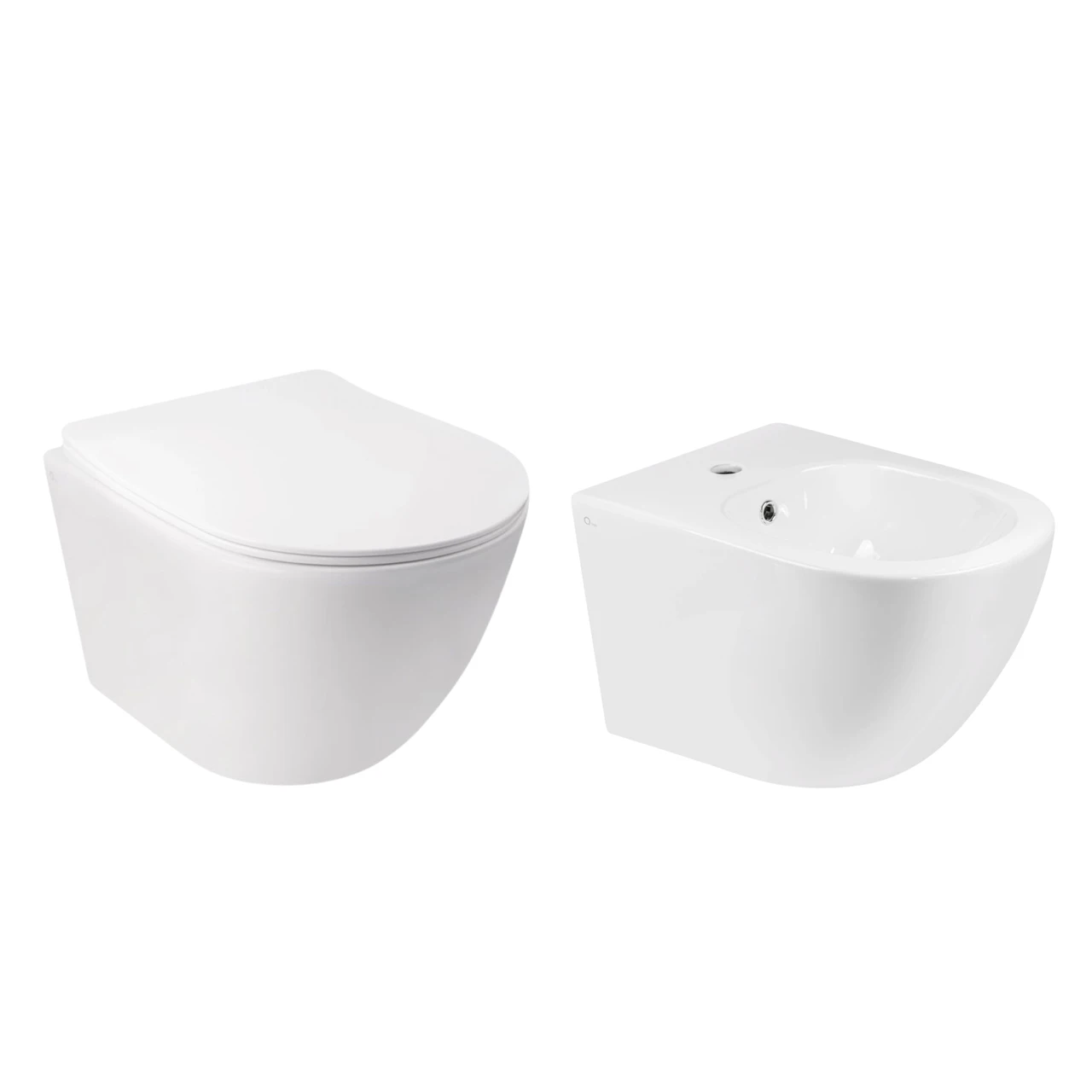 Комплект Qtap Jay 2в1 подвесной унитаз Rimless и биде подвесное (2607289692)