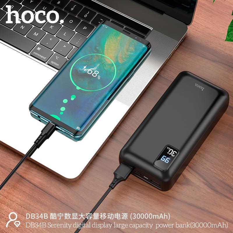 Портативное зарядное устройство Hoco Serenity Digital Display Large Capacity DB34B 30000 mAh Black (10307291) - фото 7