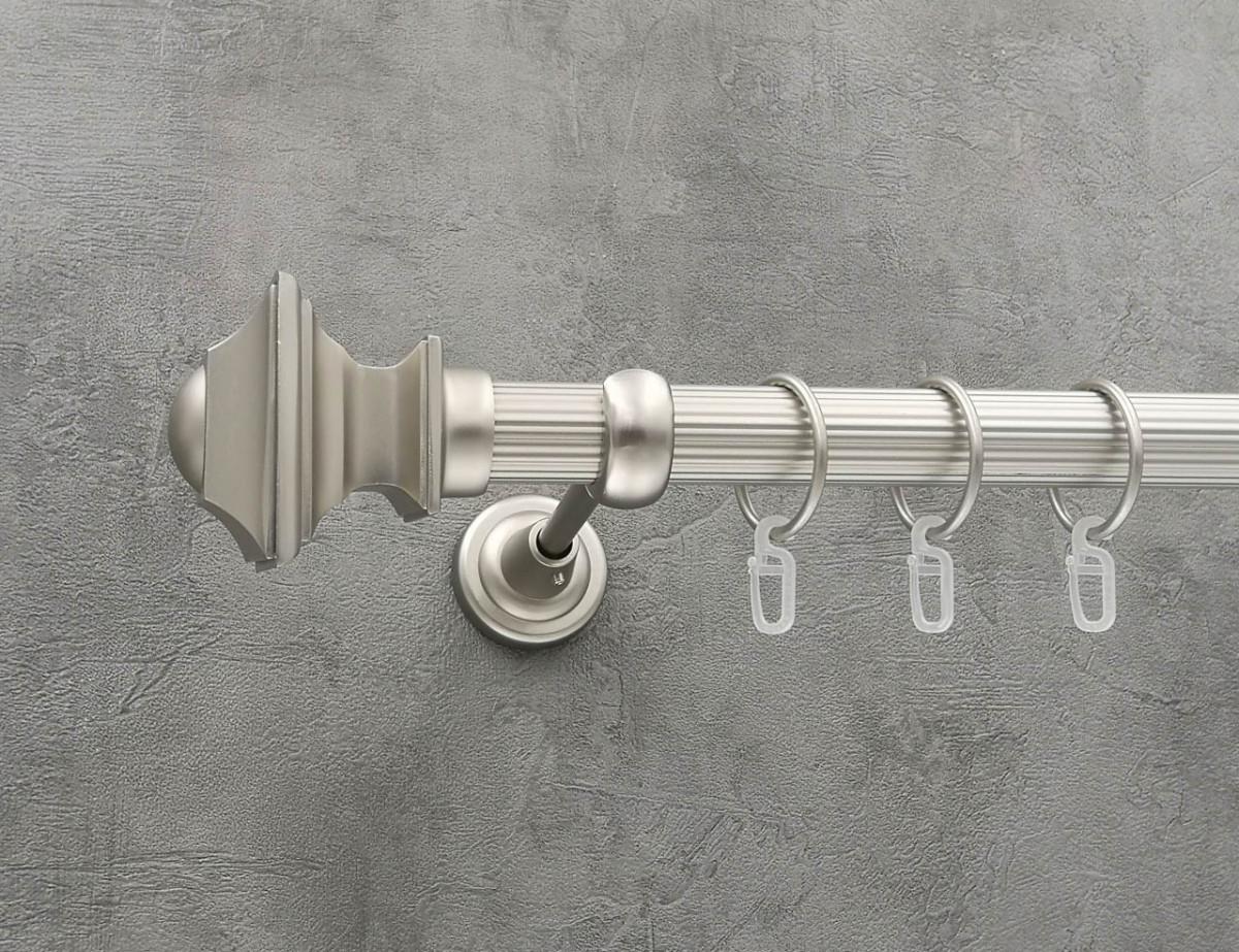 Карниз Quadrum Борджеза рифленая штанга одинарный открытый 25 мм 400 см Сатин (264771561)