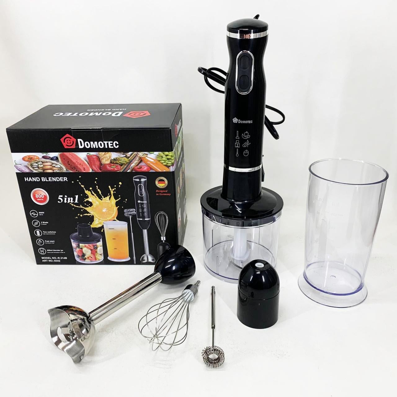 Блендер Domotec R.314B занурювальний 5в1 800 Вт (13349716)
