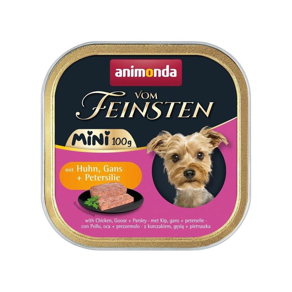 Корм для собак влажный Vom Feinsten Adult Mini мини пород с курицей/гуськой/петрушкой 100 г (4017721823593)