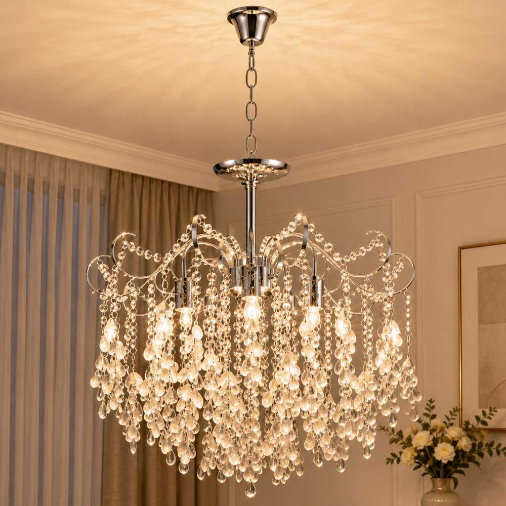 Люстра подвесная хрустальная классическая Light House SRS-20796/500 Хром Люстра подвесная хрустальная классическая Light House SRS-20796/500 Хром
