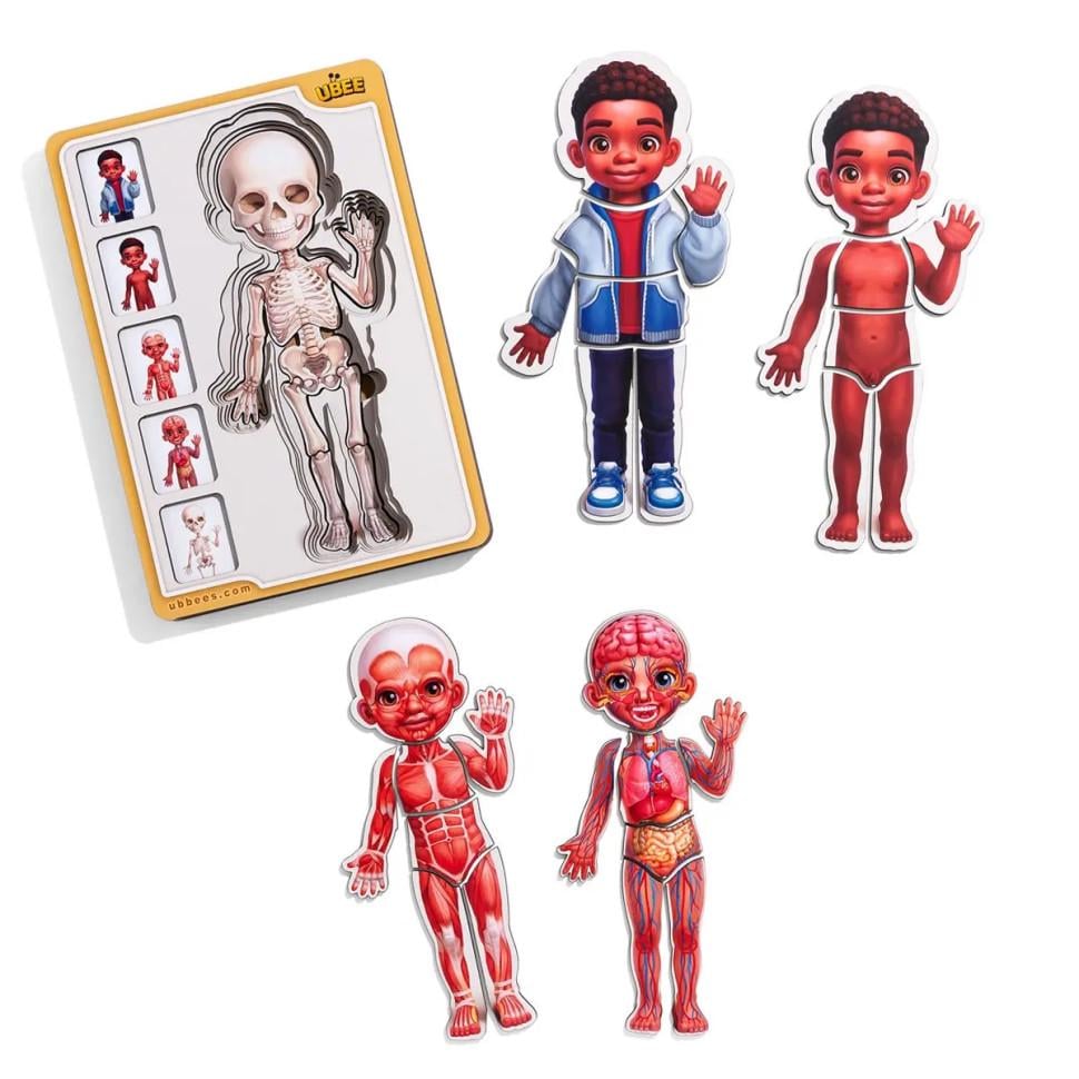 Пазлы деревянные Ubumblebees Анатомия человека мальчик 5 слоев 24х16 см (IP-177-P-1129)