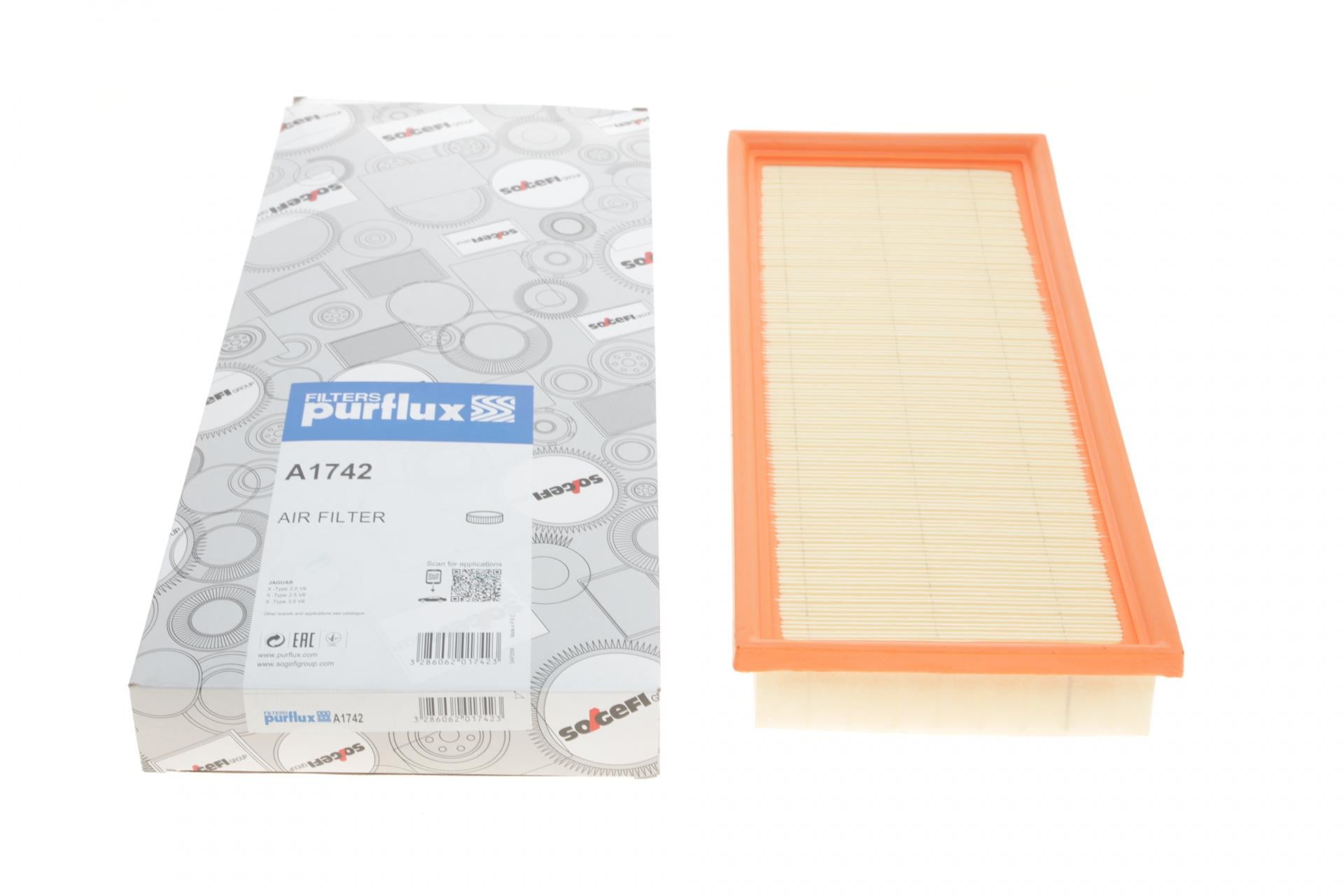 Фильтр воздушный PURFLUX для Jaguar X-Type 2,0 V6/2,5 V6/3,0 V6 01-09- (A1742)