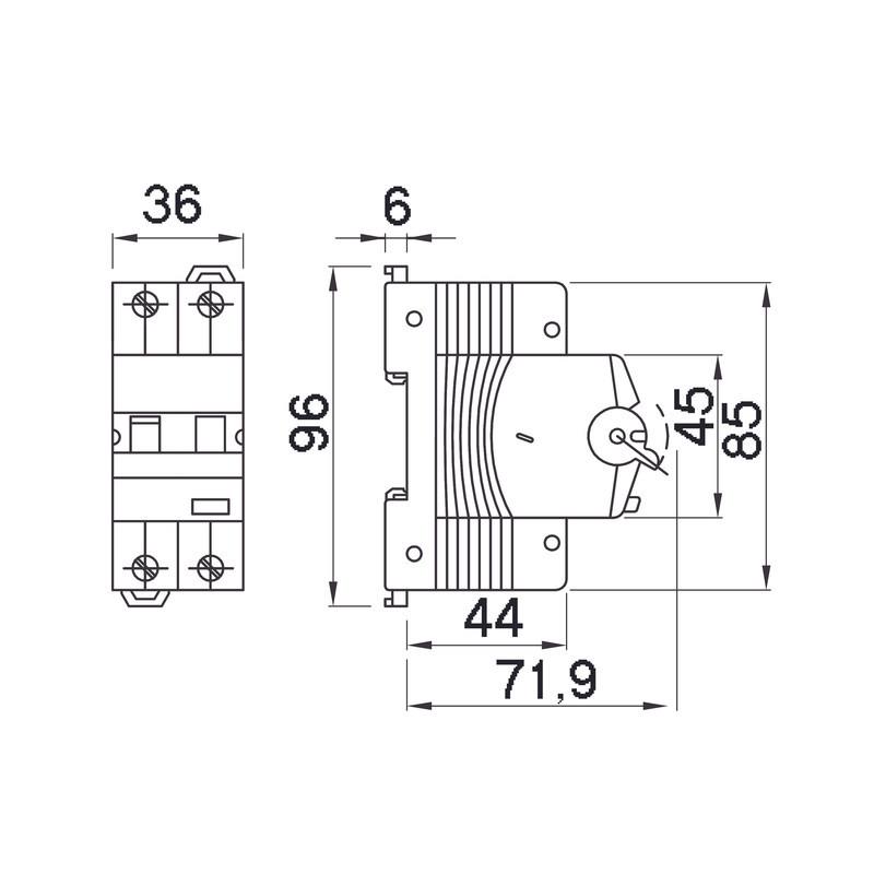 Дифференциальный выключатель Gewiss COMPACT RCBO 1P+N 10A 30 мА C тип AC (GW94106) - фото 2