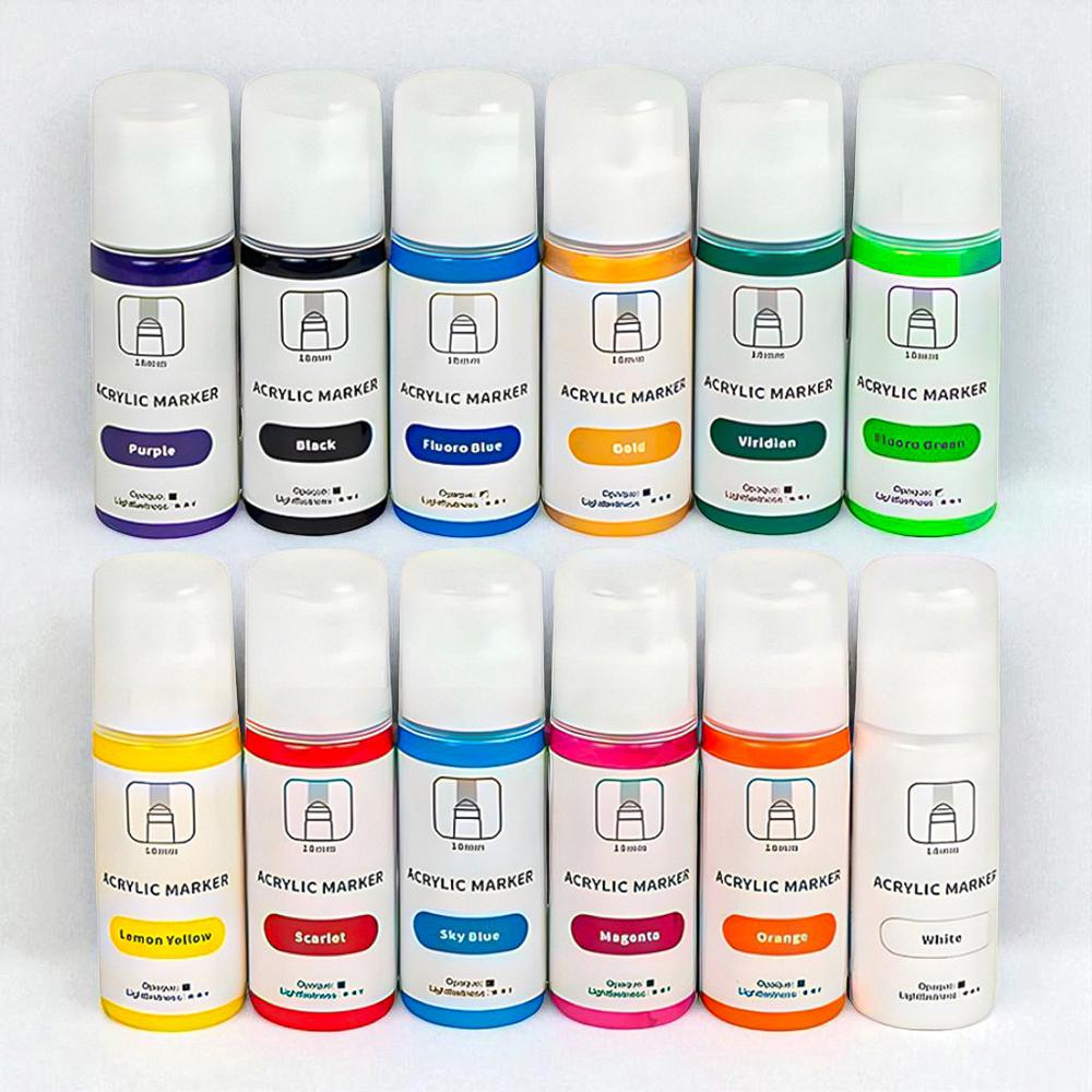 Маркеры акриловые 60 мл 12 цветов (37-122205)