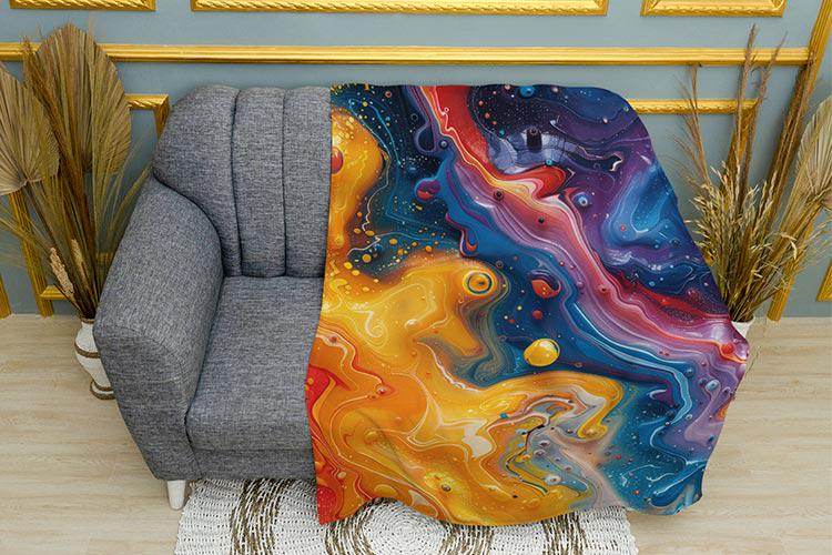 Плед Космическая краска Пятна плюш однослойный 135х150 см (114264)