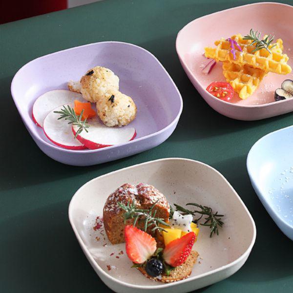 Тарілки з екологічних матеріалів 11х3 см із підставкою 10 шт. Різнокольоровий (C00747-1) - фото 2