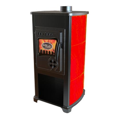 Печь-камин отопительная Bella Thalia 10 кВт с конвекционными каналами на дровах Бордовый (CNT00007693)