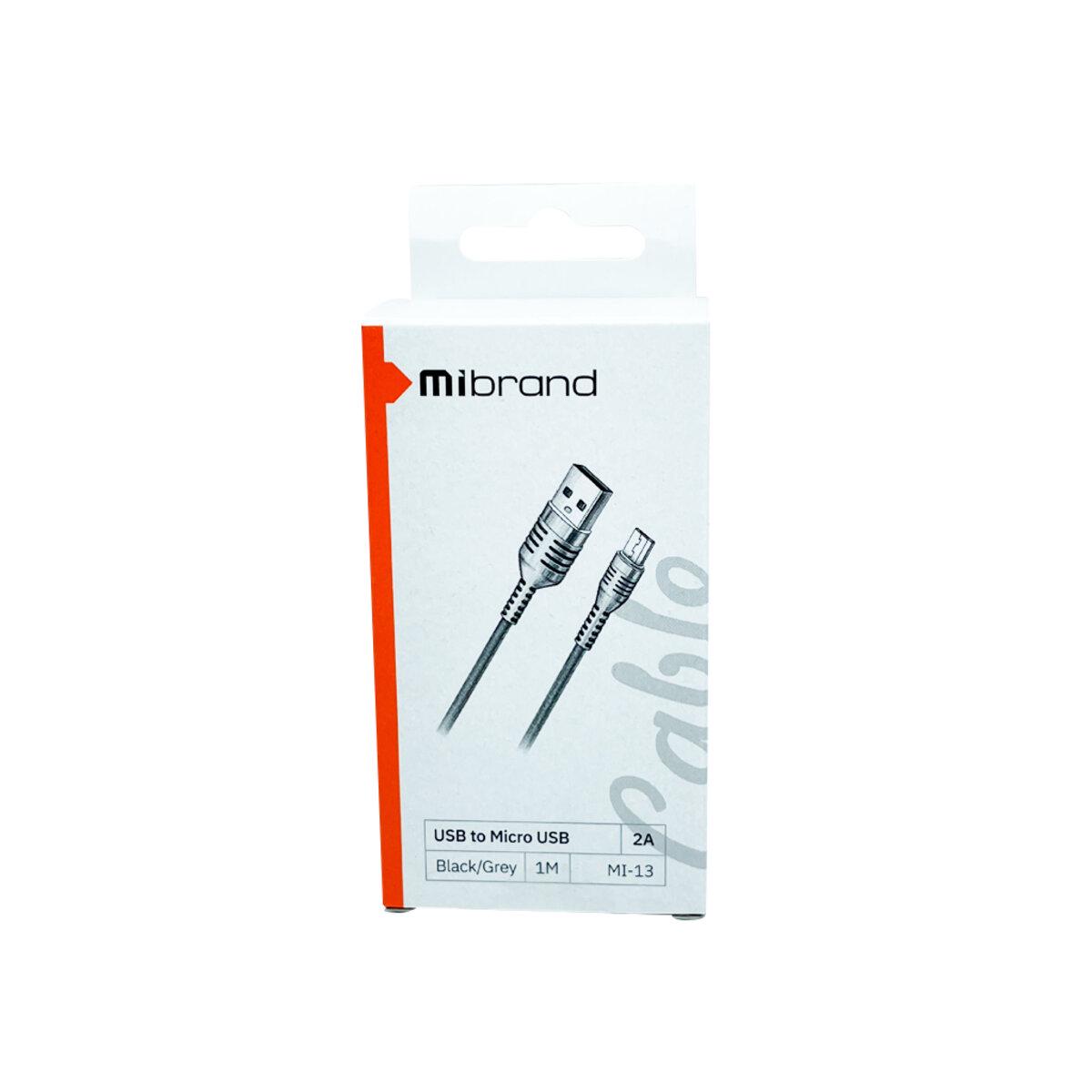 Кабель Mibrand MI-13 Feng World Charging Line USB для Micro USB 1 м Black/Grey (MIDC/13MBG) - фото 2