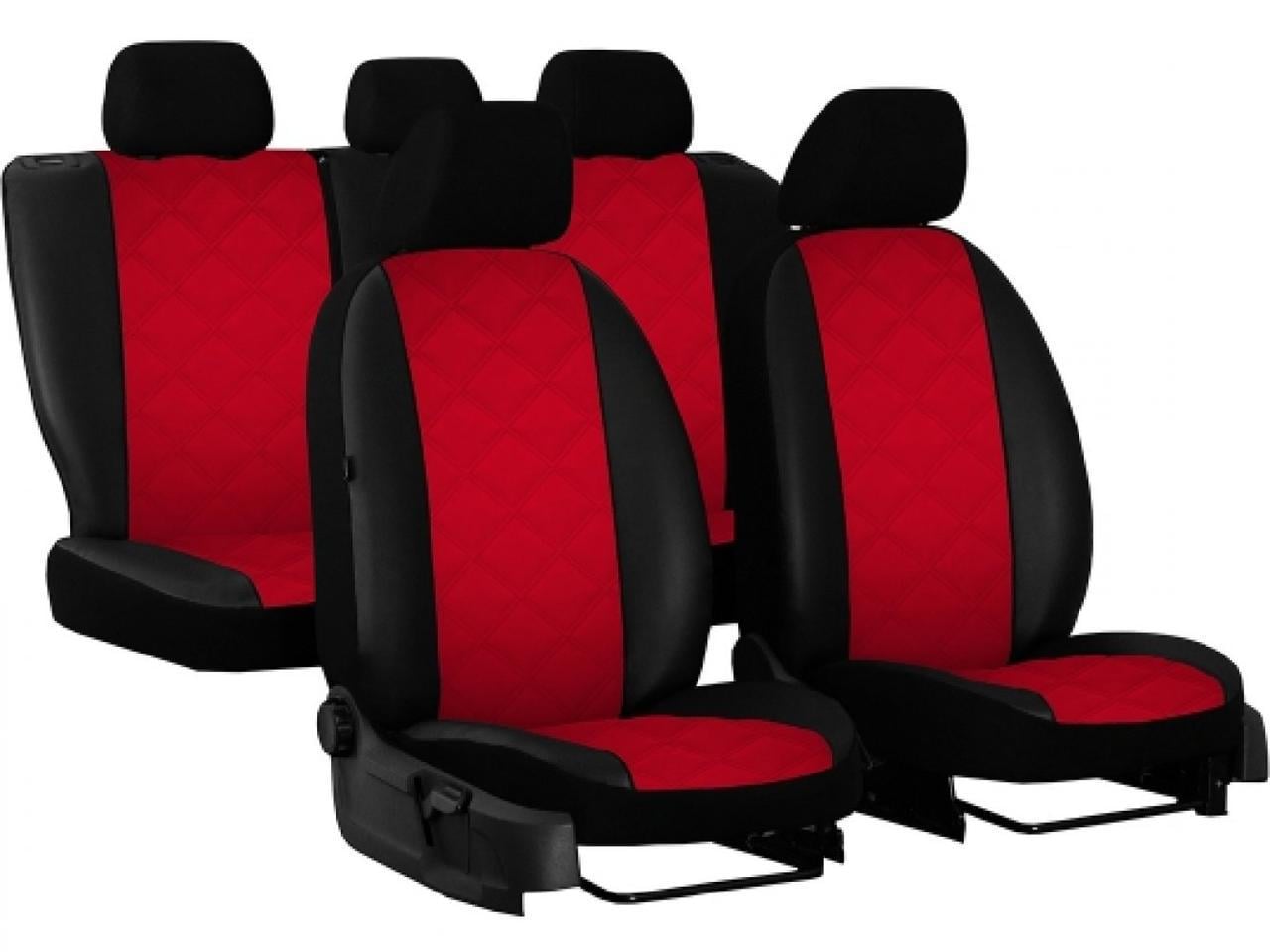 Авточехлы из экокожи CHERY E5 2011-2016 Pok-ter ELIT Premium с красной вставкой (r415959)