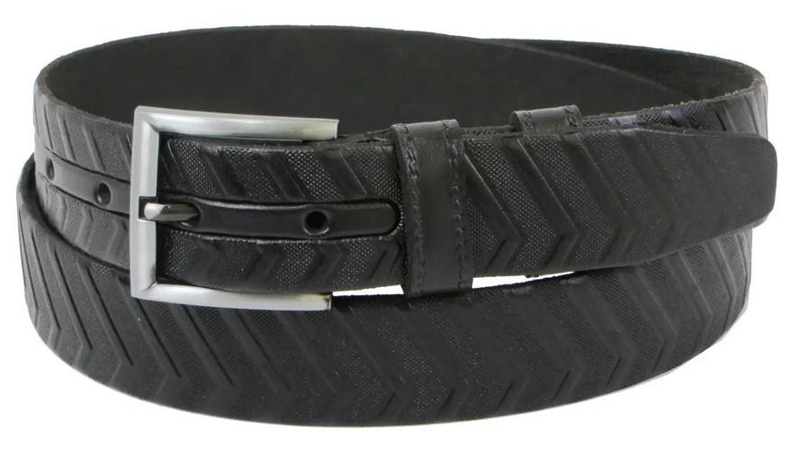 Ремень кожаный мужской Skipper 3,5 см Черный (super687_1259-35)