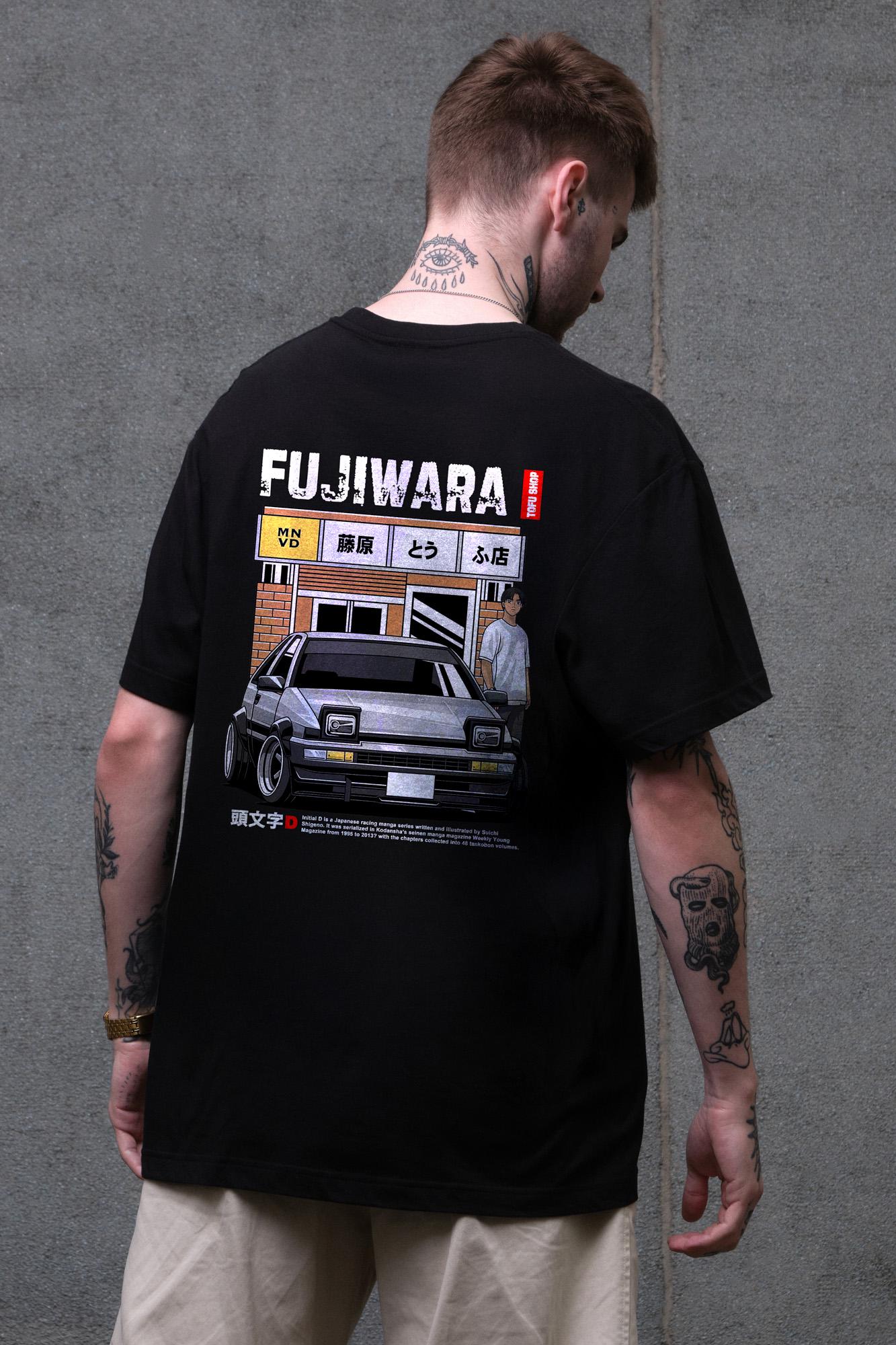 Футболка чоловіча Without з принтом Fujiwara оверсайз L/XL Black (L8049474)