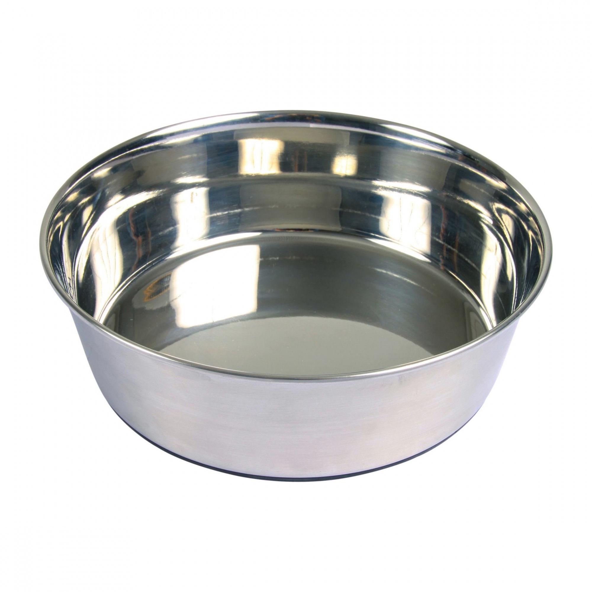 Миска для собак Trixie на гумовій основі металева 21 см 1,7 л (25073)