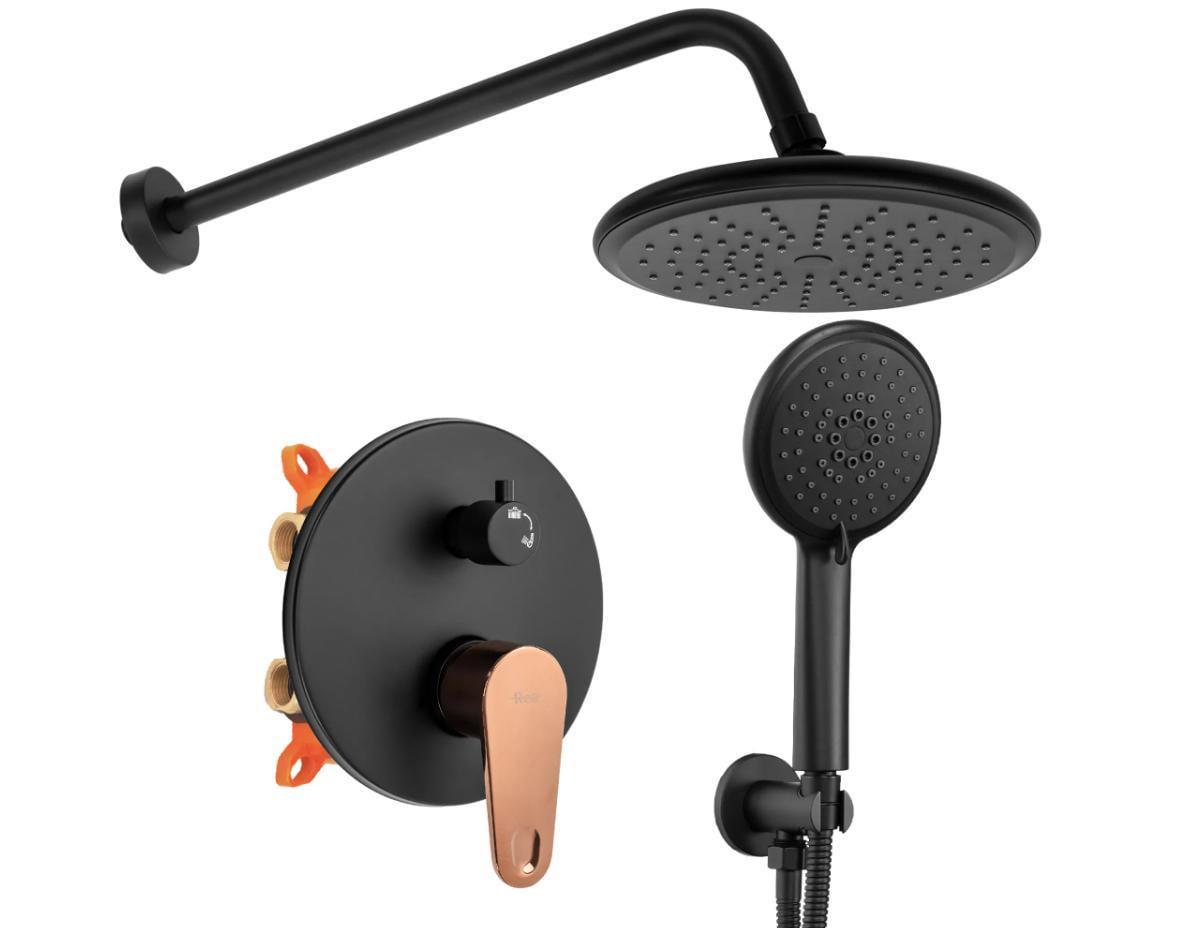 Душова система прихованого монтажу Rea MILD BOX Black Rose Gold (2763636563)