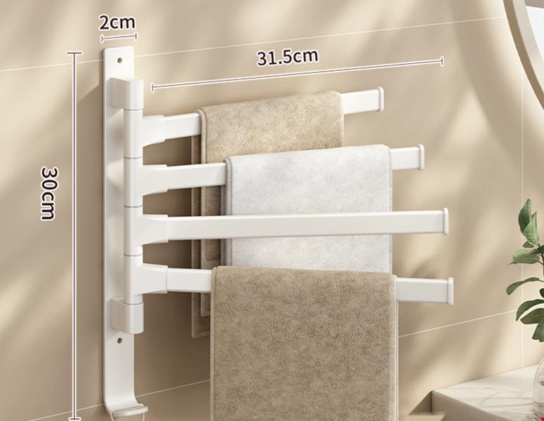 Полотенцедержатель поворотный на 4 рожка Белый (37254) - фото 2