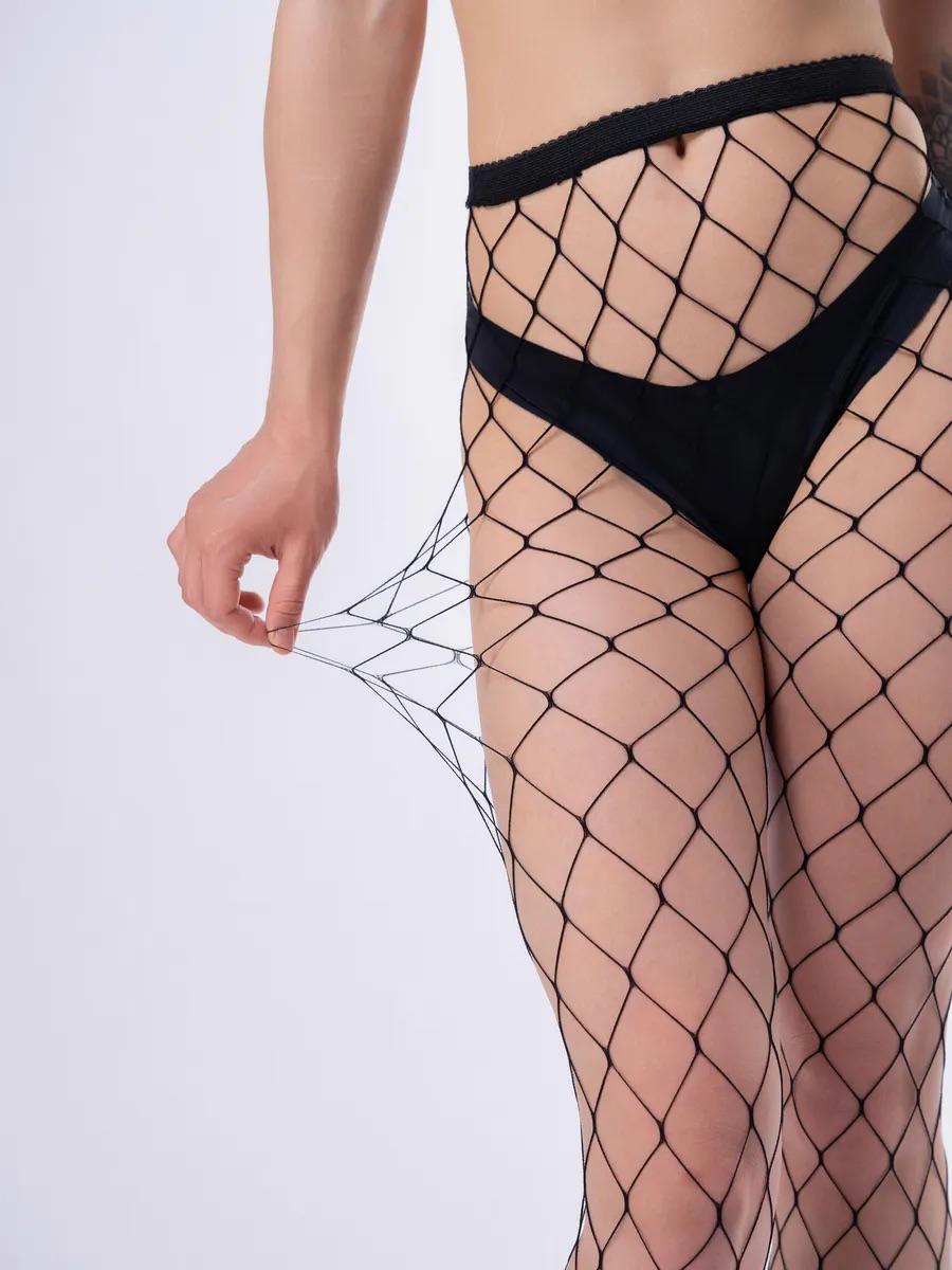 Колготки в сеточку большую XS-3XL Черный - фото 5 Колготки в сеточку большую XS-3XL Черный - фото 5