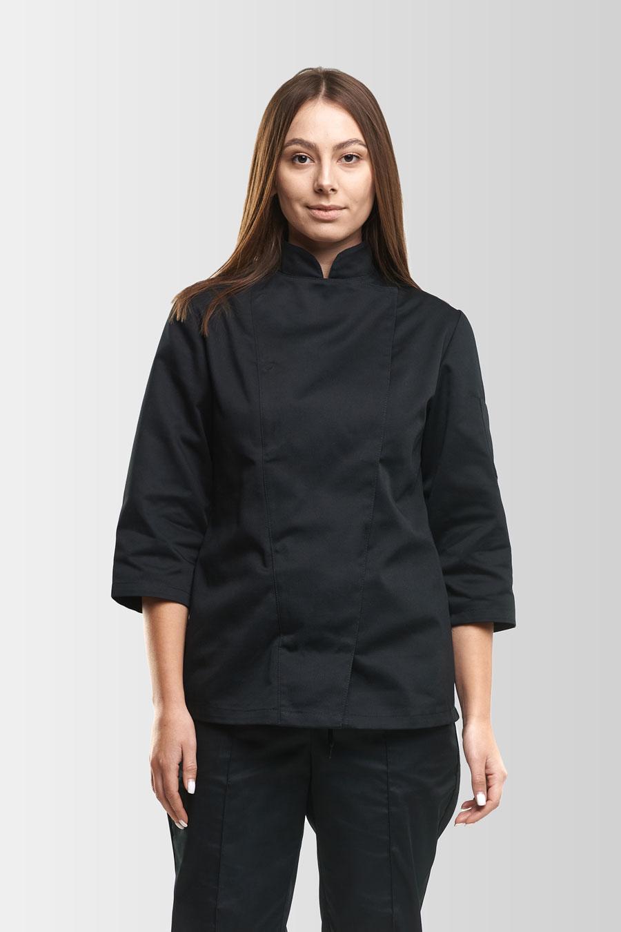 Китель кухаря жіночий Vsetex Rio 235-1 S Чорний (VT920)