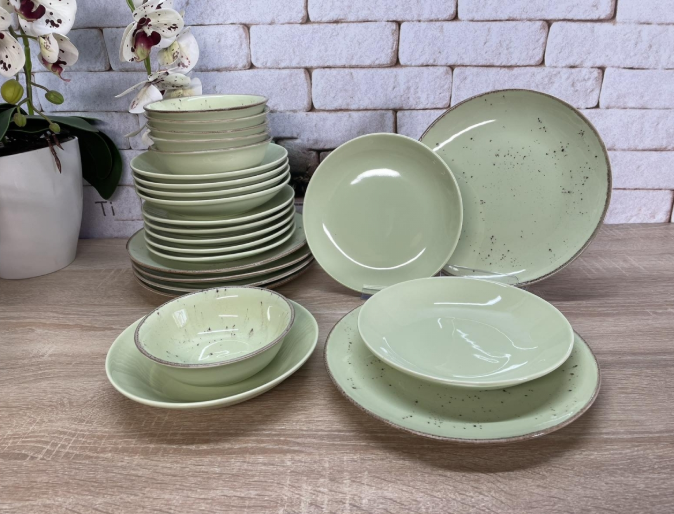 Столовый сервиз OMS TULU фарфор 6 персон 24 шт. Fistik (KL24-Fistik 2) - фото 5 Столовый сервиз OMS TULU фарфор 6 персон 24 шт. Fistik (KL24-Fistik 2) - фото 5