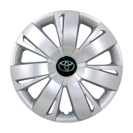 Ковпаки автомобільні SKS 411 R16 з логотипом Toyota 4 шт. Сріблястий