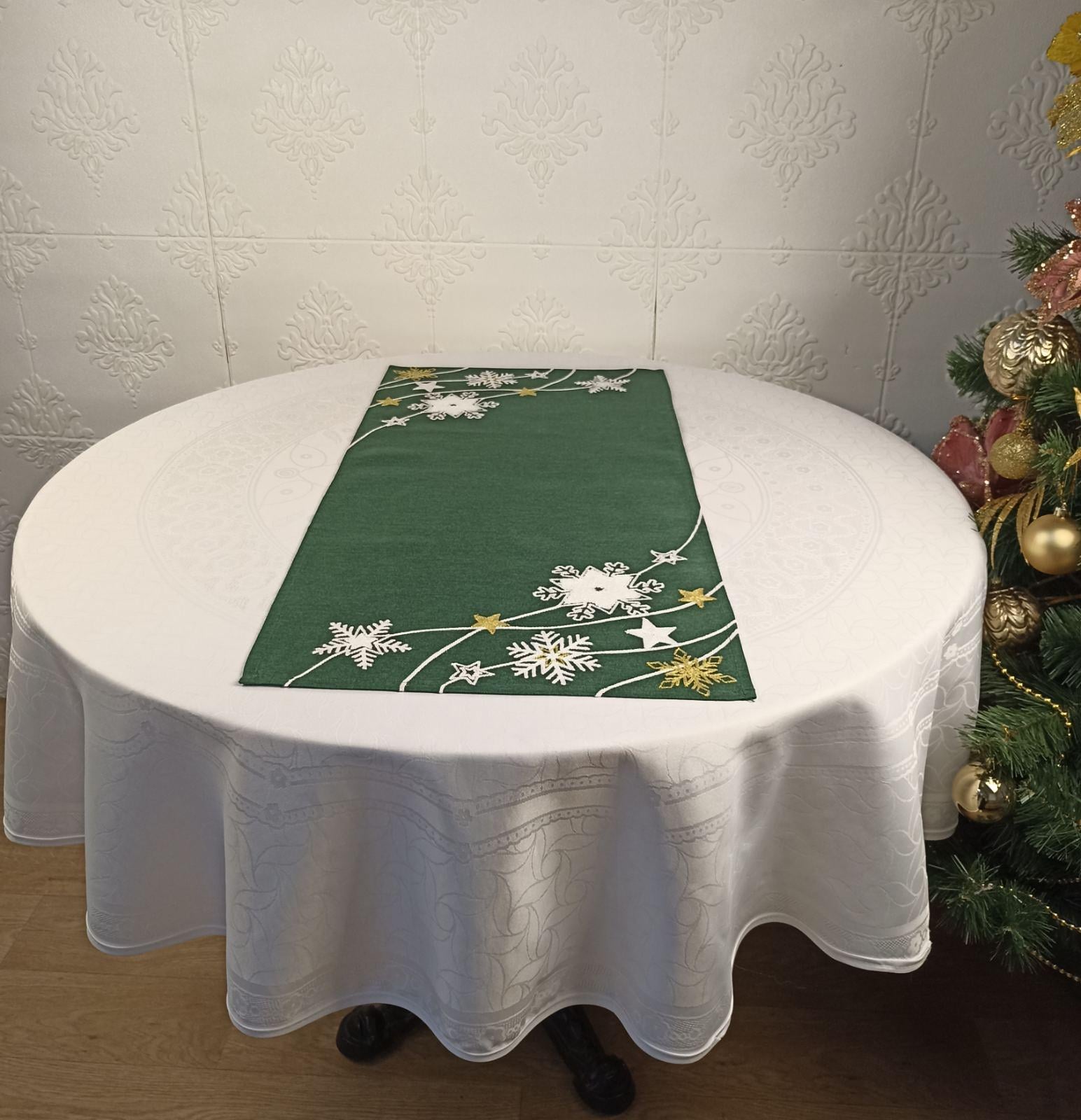 Дорожка новогодняя D1022B 40x90 см Green (CN37018)