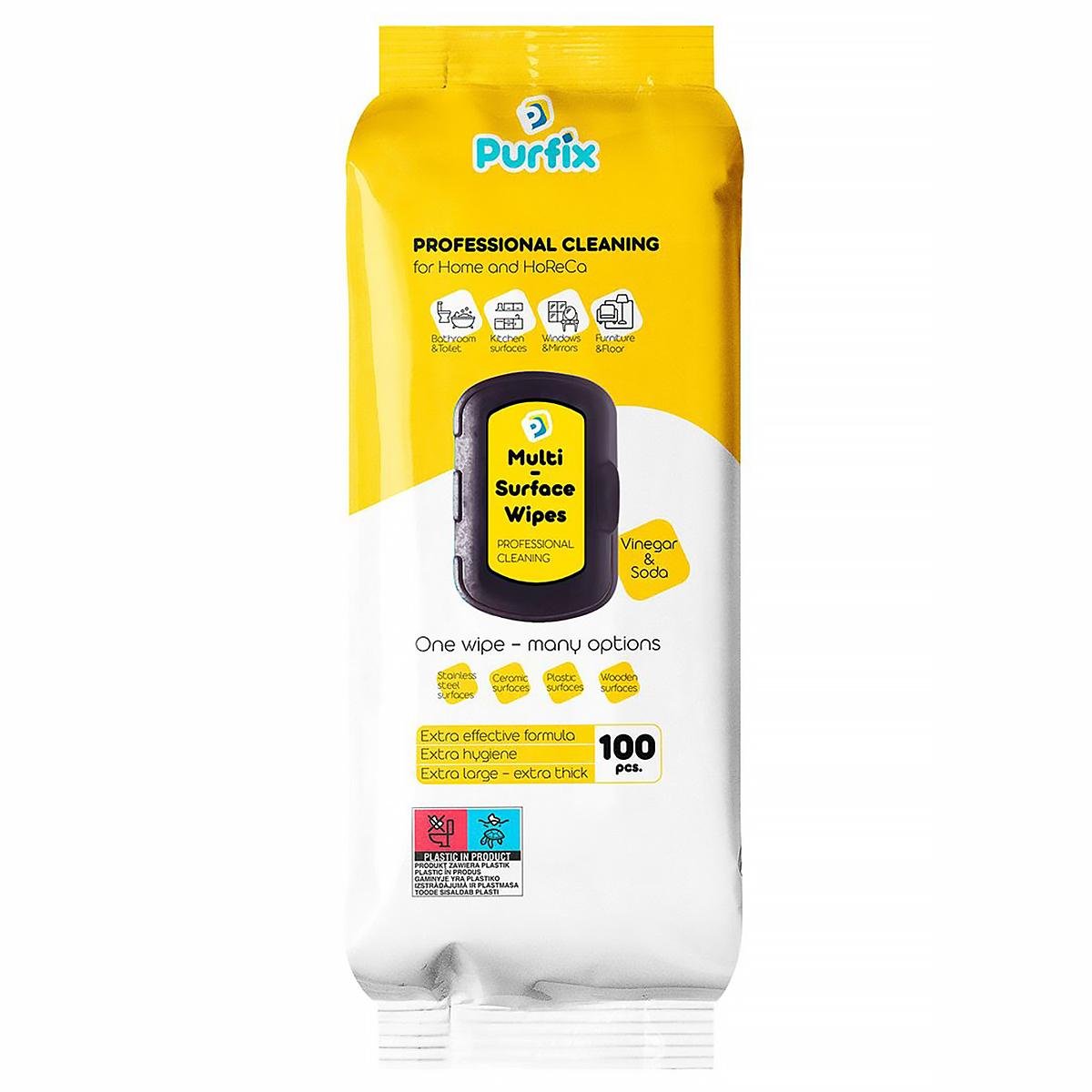 Серветки вологі для прибирання PURFIX PROFESSIONAL 2х100 шт. (32628986)