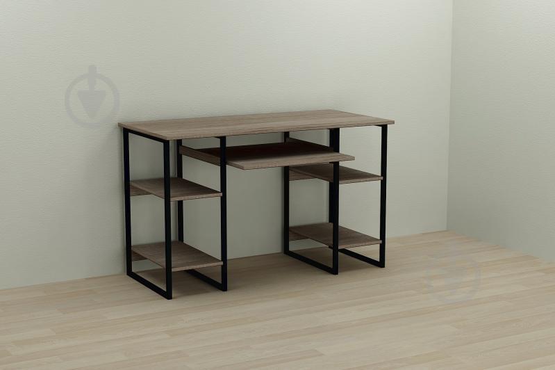 Компьютерный стол Ferrum-decor Тим 75x120x70 черный ДСП Дуб Сонома Труфель 16мм