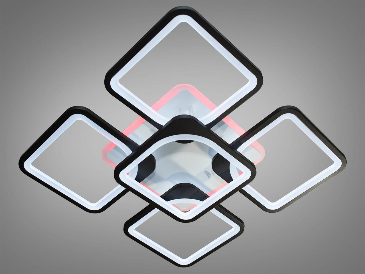 Люстра LED у вітальню з пультом та підсвічуванням 8060-4+1BK-LS 150W на 21 м2 Чорний (1436485311) Люстра LED у вітальню з пультом та підсвічуванням 8060-4+1BK-LS 150W на 21 м2 Чорний (1436485311)