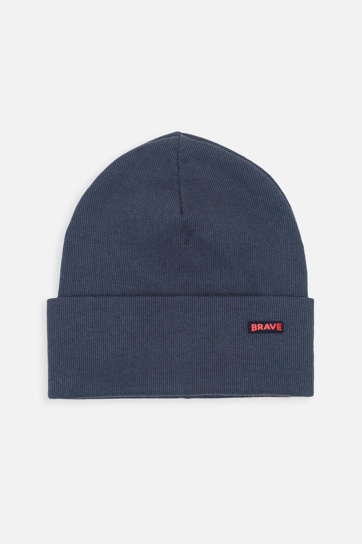 Шапка для хлопчика подвійна 54-56 см Темно-сірий (ЦП-00259526)