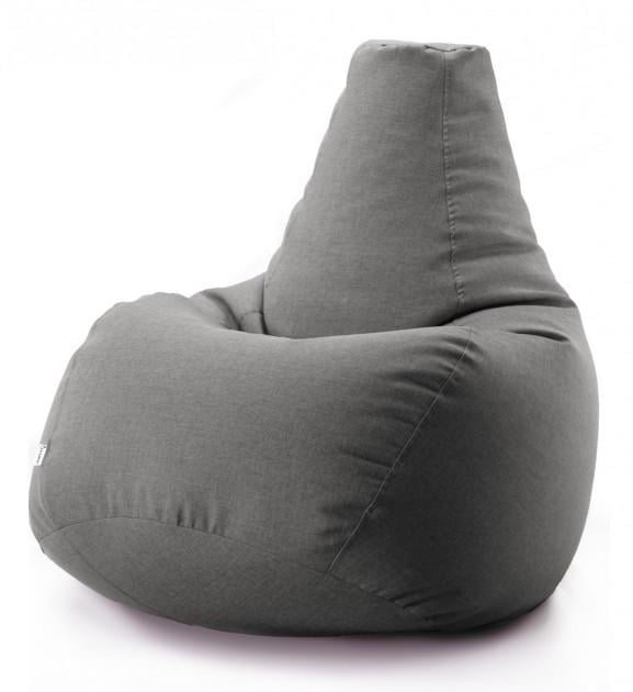 Безкаркасне крісло-мішок груша Sunroz Bean Bag Chair мікро-рогожка 90х130 см Сірий