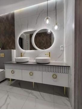 Дизайнерское двойное зеркало без рамы с задней подсветкой Modena 110x50 см