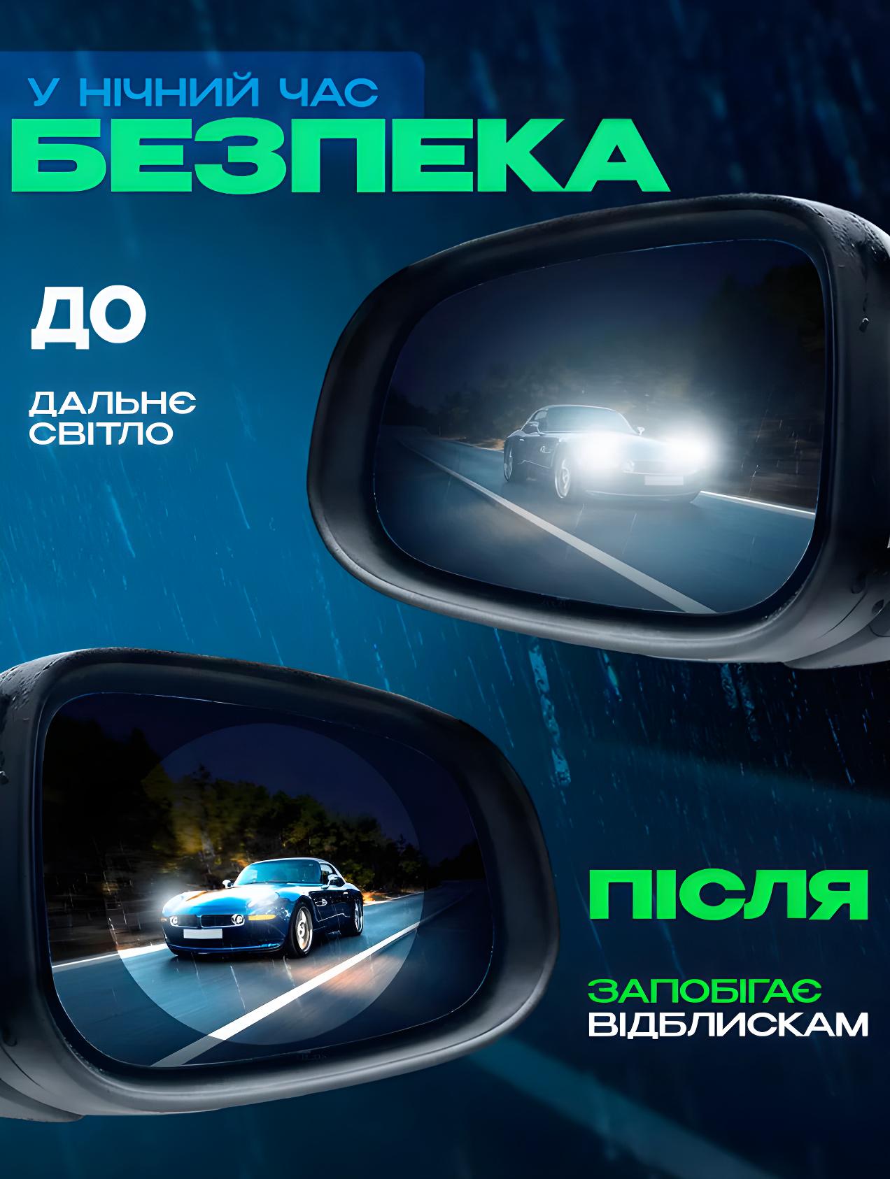 Плівка захисна BRS антидощ для бічних дзеркал автомобіля водовідштовхувальна (449766470) - фото 5