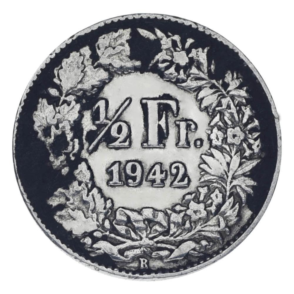 Коллекционная монета Швейцария 1/2 франка 1942 Серебро F-VF (М17821)