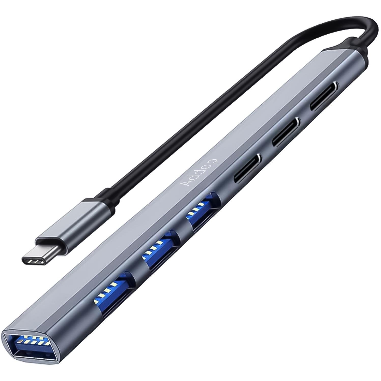 Концентратор/розгалужувач USB Type-C Addap UH-04CS для ноутбука на 7 портів 3хUSB 2.0/1хUSB 3.0/1хType-C - фото 1 Концентратор/розгалужувач USB Type-C Addap UH-04CS для ноутбука на 7 портів 3хUSB 2.0/1хUSB 3.0/1хType-C - фото 1