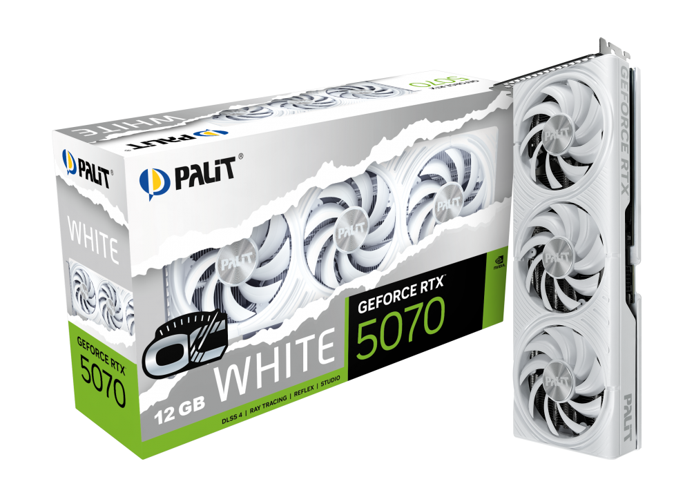 Відеокарта RTX 5070 12GB GDDR7 White OC Palit (NE75070U19K9-GB2050W)
