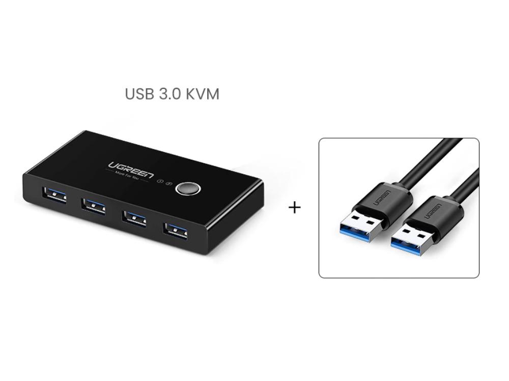 Комутатор KVM Ugreen USB 3.0 Switch Box 4 в 2 - фото 3