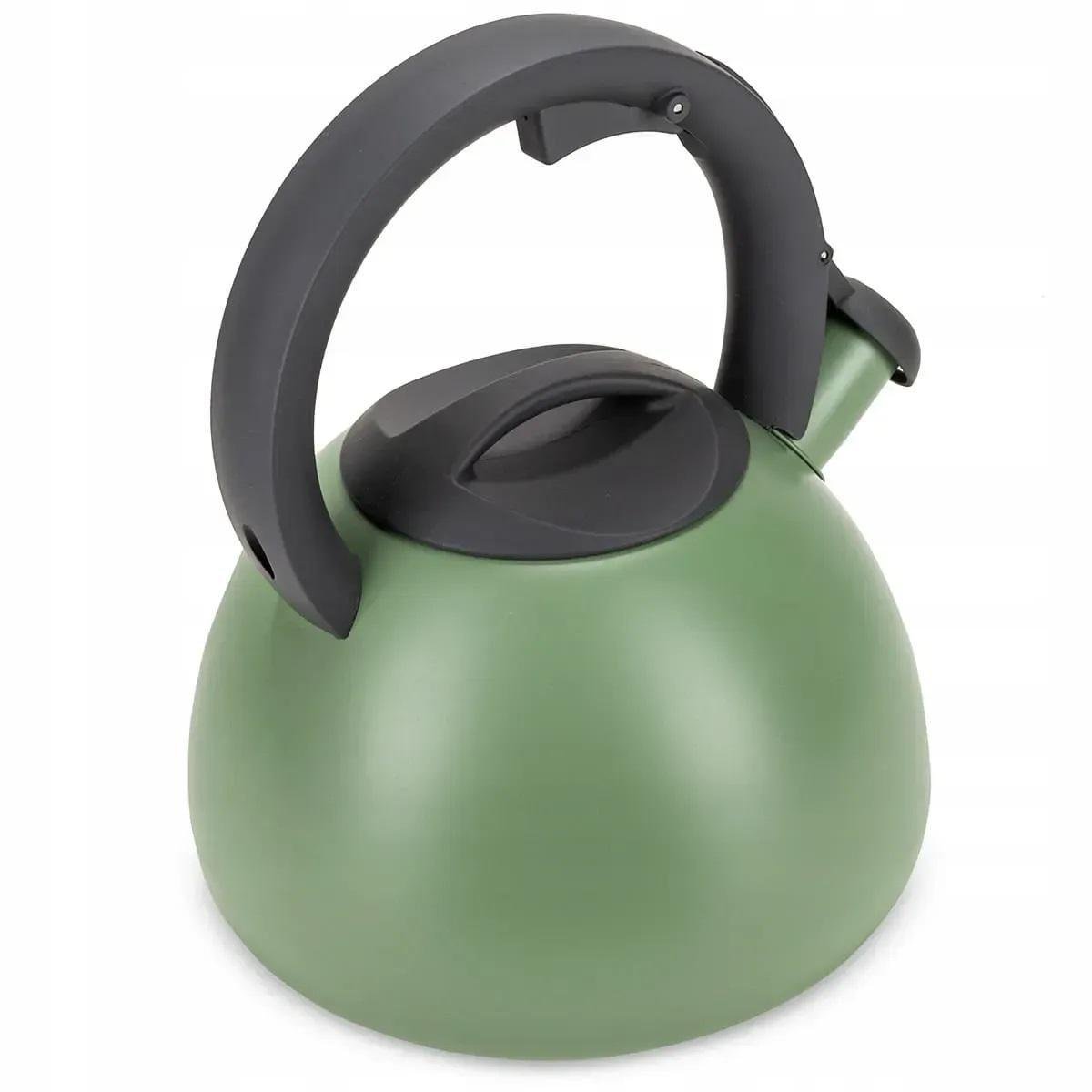Чайник со свистком и нейлоновой ручкой Ofenbach KM-100323 из нержавеющей стали 2,7 л Зеленый (150-84-100323) - фото 3